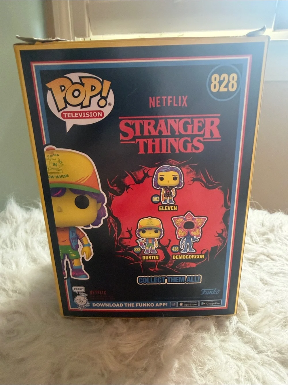 Funko Pop! Dustin Neon Yellow Face with Purple Hair